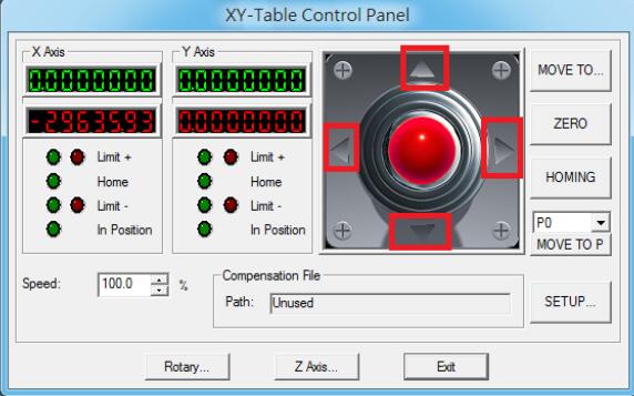 xy table control pannel